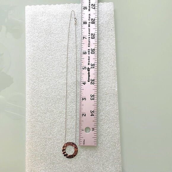 14k white gold round pendant attached 18 inches see picture can be made 16’’ - Picture 1 of 4